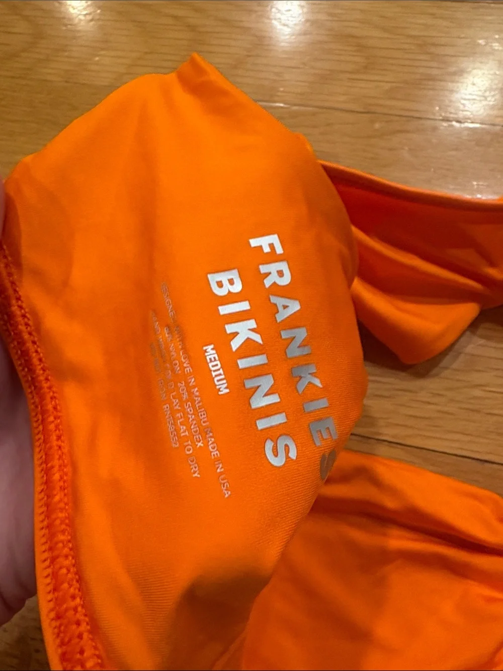 Frankie's Bikinis Orange Wireless Swim Bralette